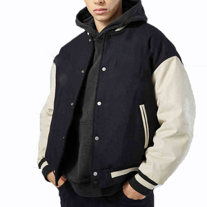 Fashion Canvas Varsity Jacket Unisex Front Reversible Waterproof Breathable Hooded Winter Warm Comfortable Stylish Cheap Price - Product Image 3
