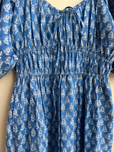 Vestido Midi Informal de Algodón para Mujer, 100% Algodón Indio, Escote Corazón con Bordado y Borlas, Vestido Largo Maxi de Verano - Product Image 2