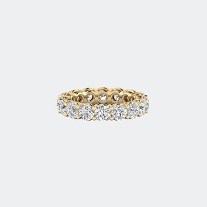 Women's 1.95 CTW Round Brilliant Cut Lab Grown Diamond Prong <b>Set</b> <b>Gold</b> Plated IGI Certified Eternity <b>Ring</b> - Product Image 1