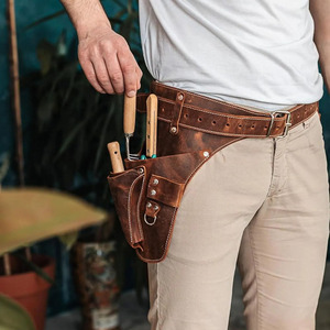 Cinturón de herramientas profesional de cuero para floristería, funda de cuero con múltiples bolsillos, bolsa de cintura para jardinería, logotipo personalizado OEM a precio mayorista - Product Image 6