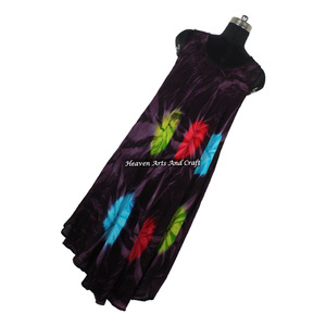 Vestido de Rayón Premium Hecho a Mano con Estampado Tie Dye para Mujer, Ligero, para Vacaciones y Playa, 100% Rayón, Vestido Tipo Paraguas para Mujer - Product Image 5