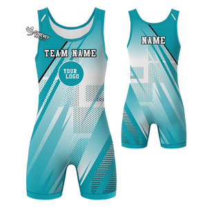 Custom Adult Men's Wrestling Singlets T-<b>Shirts</b> Uniform Front Logo Breathable Spandex/<b>Polyester</b> Heat-Transfer Printed 260g OEM - Product Image 1