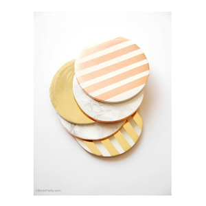 Sous-verres modernes écologiques en marbre pour boissons – Durables, lavables, en pierre naturelle, utilitaires pour la maison - Product Image 6