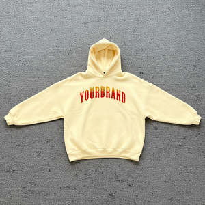 Nouveau Hoodie Femme 2026 au Design Optimal, Couleur Beige Uni, en Polaire 100% Grammage Épais, Coupe Épaules Tombantes, Grandes Tailles - Product Image 1