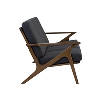 Canapé 3 places en noyer de qualité supérieure, structure en bois courbé durable, rembourrage en mousse, revêtement en tissu, design contemporain, pour usage résidentiel et hôtelier