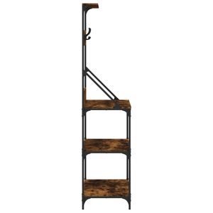 Estante para panaderos de madera de ingeniería de roble ahumado de 4 niveles con estantes y unidades de almacenamiento con ganchos - Product Image 6