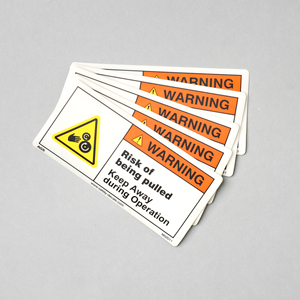 Autocollant de sécurité anti-rayures et étanche, avertissement de danger de traction, à tenir hors d'accès pour les machines industrielles et les équipements d'usine - Product Image 1