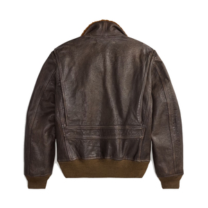 Blouson Aviateur Homme en Cuir Épais avec Col en Peau de Mouton, Résistant au Vent, Style Vintage, Personnalisable OEM, Vêtement d'Extérieur de Luxe Héritage - Product Image 2