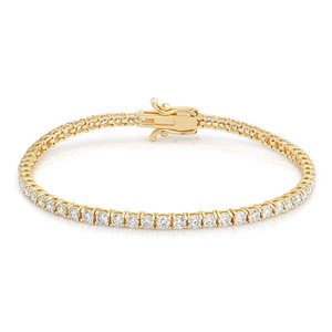 Bague tennis tendance pour femme en or 14K plaqué rhodium avec diamant de laboratoire certifié IGI, sertissage pavé, bijoux fins classiques pour mariage - Product Image 1
