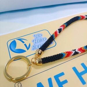 WE HERE EXPORTS Perles de rocaille faites à la main, pierres d'imitation de perles, pierres naturelles pour insertion sur ongles, porte-clés de poignet tendance pour femme, cordon, cadeau - Product Image 2