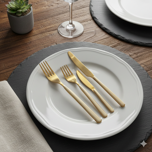 Stainless Steel Luxury Cutlery Custom <b>Flatware</b> Wedding Decor for Gold Color Dishwasher Safe Sustainable Restaurant Hotel Wedding - Product Image 2