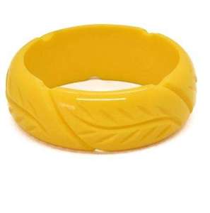 Brazalete de resina hecho a mano con rayas negras y amarillas, forma redonda, para mujeres y niñas - Product Image 2