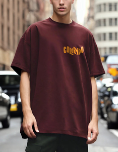 T-shirt pour homme fabriqué par OEM, épaules tombantes, 240 GSM, 100% coton, surdimensionné, logo personnalisé imprimé, options multicolores - Product Image 2