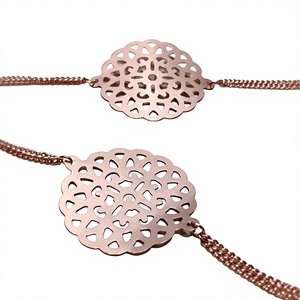 Pulsera de Cobre Elegante Hecha a Mano, Exclusiva y Personalizada, con Cadena Ajustable, Chapado Duradero y Brillante - Product Image 1