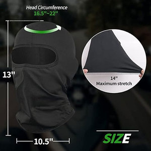 Masque facial balaclava noir unisexe, extensible, en spandex, respirant et imperméable, pour usage extérieur, adulte, 54-56 cm - Product Image 5