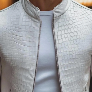 Veste en cuir et toile PU pour homme, avec logo frontal et col montant - Prix de gros, imperméable et respirante - Product Image 2