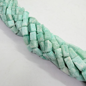 Perles de pierres précieuses naturelles en amazonite bleue, forme roulée, 10-15 mm, brin de 16 pouces, fabricant et grossiste de perles pour la fabrication de bijoux - Product Image 1