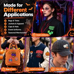 Parches de chenilla personalizados con diseños de Halloween: calavera gótica, bruja y murciélago, insignias bordadas para disfraces de fiesta - Product Image 6