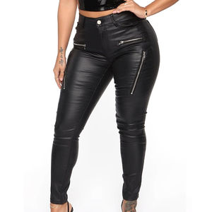 Pantalones de Cuero Ligeros para Mujer, Fabricados por Profesionales, Estilo Urbano, Color Sólido, Pantalones de Cuero para Dama - Product Image 4