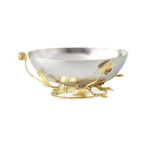 Bols de service alimentaire ronds en métal de qualité supérieure, au design unique et élégant, plaqués or, d'Inde. - Product Image 3