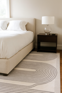 Tapis de luxe fait main 100% laine |   Tapis en laine de qualité supérieure en gros |   Tapis de direction rayé et ondulé en forme de serpent - Product Image 2