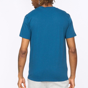 Camiseta de algodón para hombre, azul sólido, manga corta, cuello redondo, corte regular, estilo casual de punto. - Product Image 2
