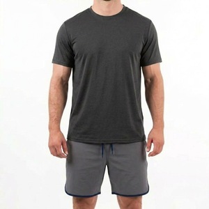 Essential Charcoal Crew Neck <b>T</b> <b>Shirt</b> <b>and</b> Performance <b>Shorts</b> <b>Set</b> for <b>Men</b> Breathable Lightweight Summer Active Casual Outfit - Product Image 4