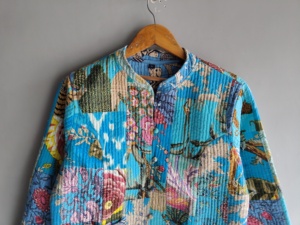 Quilted <b>Patchwork</b> <b>Jacket</b> Women's Mandarin Collar Full Sleeve Cotton Autumn Style Regular Length Patch Designs - Product Image 4