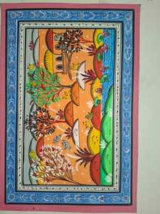 Peinture murale traditionnelle indienne Orissa Pattachitra pour la décoration intérieure du salon - Product Image 1