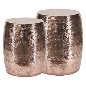 Premium Gold Metal <b>Stool</b> With White Marble Top Contemporary Living Room Furniture Decorative Home Accent Piece - Product Image 5