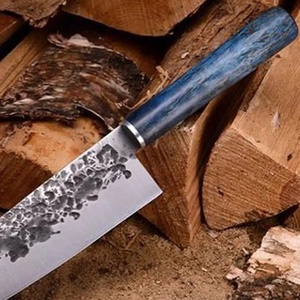 Couteau de chef personnalisé fait main Jexmoo avec lame en acier inoxydable de 8 pouces, manche en bois, étui en cuir - Cadeau pour chef - Product Image 3