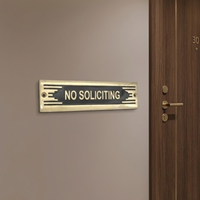 Plaque de porte en laiton de qualité supérieure « Sans sollicitations » |   Plaque d'avertissement en métal gravée pour la décoration d'entrée de maison ou de bureau, édition de luxe XLX