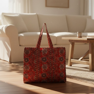 Sac fourre-tout en coton durable et réutilisable, design carré classique réglable avec grand espace pour les voyages et l'usage quotidien - Product Image 3