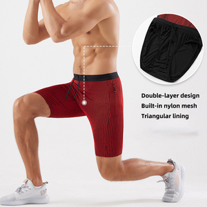 Men's XL Size Elastic Ribbed Workout <b>Tights</b> Quick Dry Gym Fitness Shorts Mid Waist Solid <b>Pattern</b> Breathable Woven Compression - Product Image 3