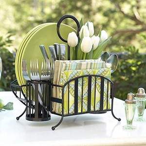 Indian Exporter Offers Discounted Price High Quality Black Metal Three-Layer Utensil Rack Unique <b>Caddy</b> Handle Storage Holder - Product Image 4