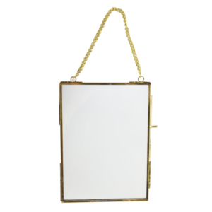 Cadre photo suspendu au design thème or, cadre photo multi-faces, combinaison métal et verre - Product Image 2