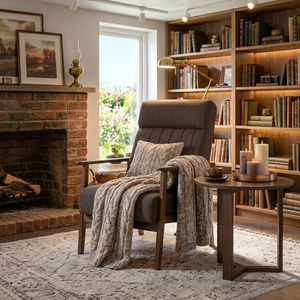 Ready Stock Modern Round <b>Coffee</b> <b>Table</b> with Rotatable Minimalist Y-Base in Solid <b>Walnut</b> Finish for Living Room Furniture - Product Image 2