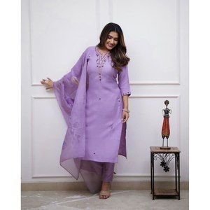 Ensemble élégant JC Purple pour soirée, haut et bas avec dupatta, taille XL - Product Image 5