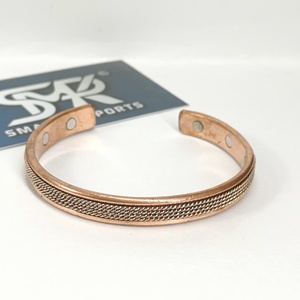Elegant Metal Craft Magnetic Copper Cuff <b>Bangle</b> Fine Braided Mesh Chain Design Adjustable Open Bracelet Handmade Lightweight - Product Image 2