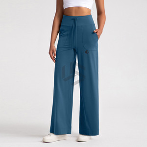 Pantalones de Yoga de Nylon para Mujer, Cintura Alta, Degradado, con Logotipo Personalizado, Cómodos, Casuales, con Cordón Ajustable - Product Image 3