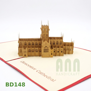 ANN HANDICRAFT Tarjetas Pop-Up 3D Tradicionales de Papel Tallado con Acabado Mate con Diseño de la Catedral de Gloucester - Product Image 1