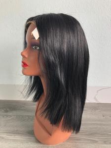 Vente chaude 100% perruque de cheveux humains vietnamiens 130-150 densité HD dentelle Base de dentelle de soie non traitée dentelle frontale pré-plumée noir - Product Image 5