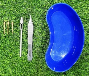 Premium Manual Hair Transplant FUE Instrument Set <b>3</b> Sharp Edge FUE Punches Handle Extraction Forceps Tray German Stainless Steel - Product Image 5