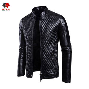 Chaqueta de cuero con tela transpirable de diseño personalizado Ryan Pro Gear para hombre, con impresión de logotipo personalizado y cuello alto. - Product Image 4
