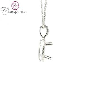 Vente en gros 18K AU750 or rose classique simple pendentif Halo montage véritable 9.3X7.2MM forme ovale en diamant naturel-cadeau parfait - Product Image 4