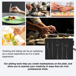 Kit de cuisine professionnel 5 pièces en acier inoxydable noir pour chef, outils de platsage, fournisseur au Pakistan, meilleure qualité, prix abordable - Product Image 3