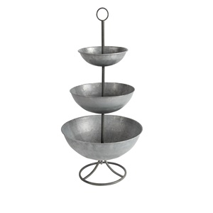 Soporte de metal galvanizado negro de 3 niveles para servir pasteles, bandeja con asa para postres, decoración estilo rústico, exhibidor de cupcakes - Product Image 4