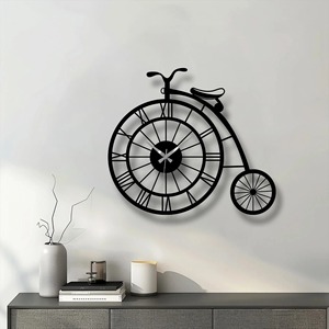 Earliest Century Style Bicycle Shape Wall <b>Clock</b> For Living Room Time Management Helps Maintain Daily Routine And Schedule - Product Image 1