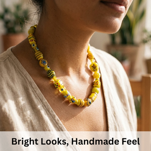 Perles en verre soufflé jaune fantaisie, brin de 8 pouces, tailles et formes variées, pour la fabrication de bijoux décoratifs, artisanat DIY, bracelet, collier - Product Image 2
