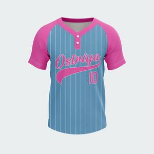 Camiseta de Béisbol Personalizada con Logotipo y Nombre al por Mayor, Sublimada, para Jóvenes, Ropa de Béisbol y Sóftbol, Camisetas de Béisbol de Dos Botones - Product Image 2